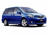 Коврики из экокожи 3D Mazda MPV II (LW) 1999-2006 (подстаканник на втором ряду)*